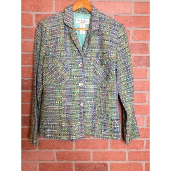 Lew Magram Collection Womens Vintage  2-Piece Blazer & Skirt Set Size 8 Multicol - Picture 4 of 11